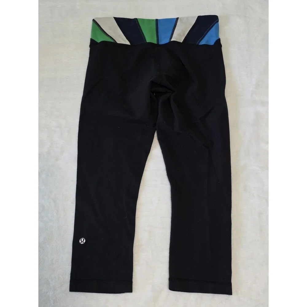 lululemon best for size 6 wunder under reversible crop leggings geometric band